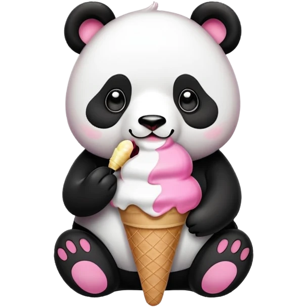 Panda eating ice cream emoji
