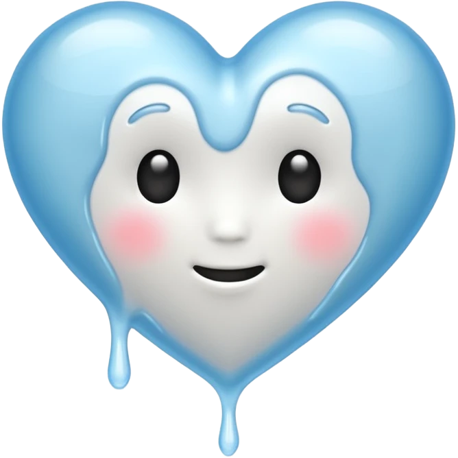 white heart melting emoji