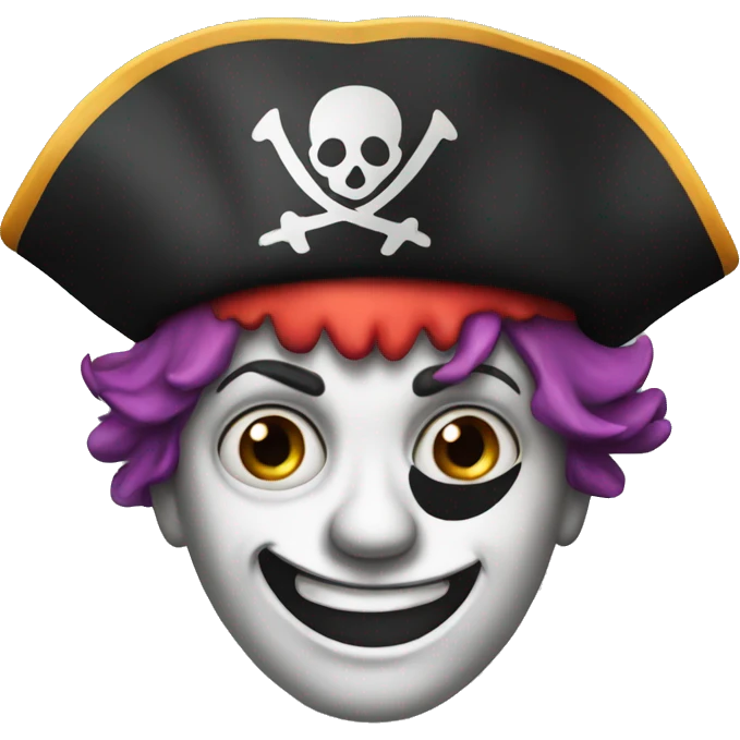 clown with an eyepatch and pirate hat emoji