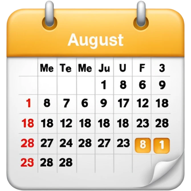 Emoji of calendar page for August 18 like📅 emoji