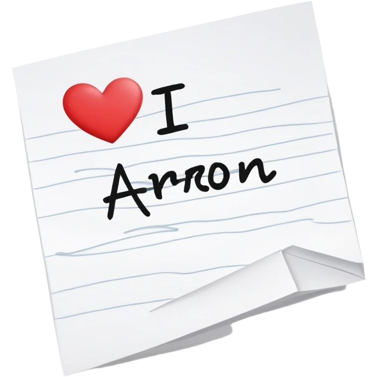 paper saying i love aaron emoji