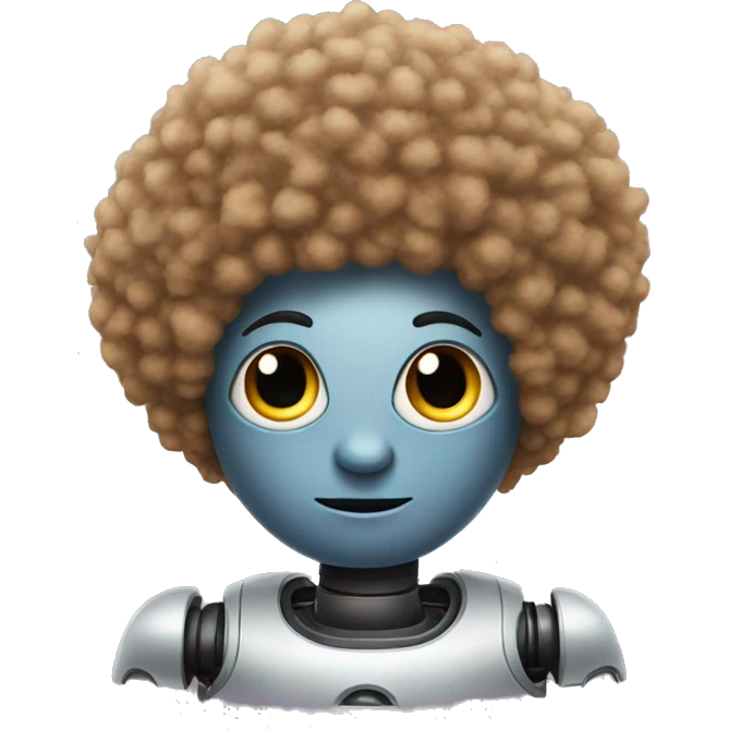 robot with afro hair emoji