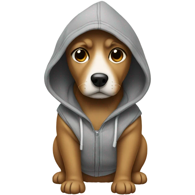 Dog wearing a hoodie emoji