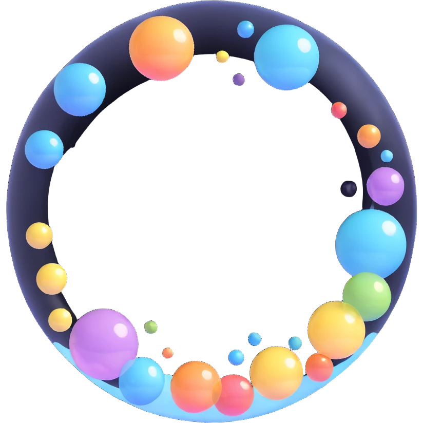large soap bubble surrounded by tiny bubbles emoji
