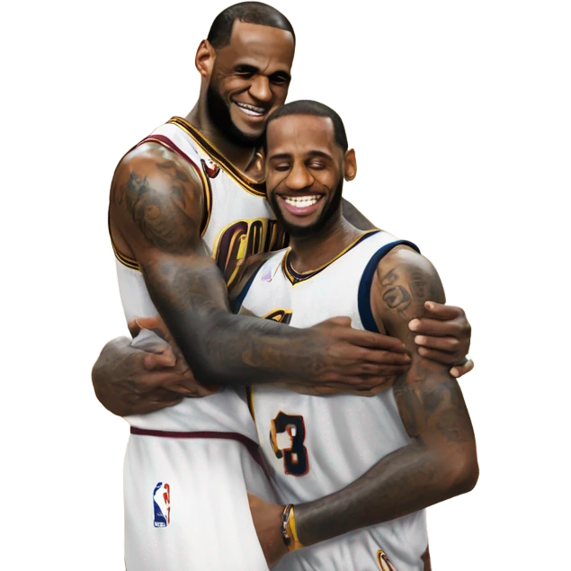 Lebron James hugging Allen Iverson emoji