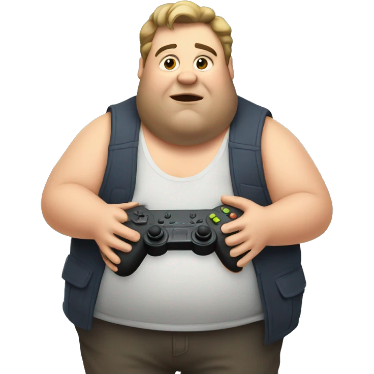 fat guy with a gaming console emoji
