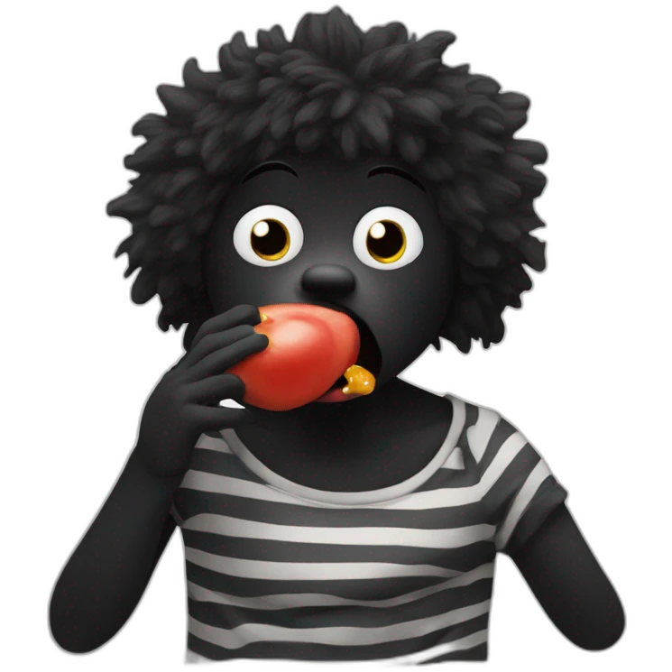 Golliwog vomiting emoji