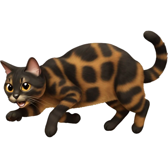 tortoiseshell cat jumping emoji