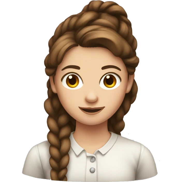 Brown haired young lady with long pigtails  emoji