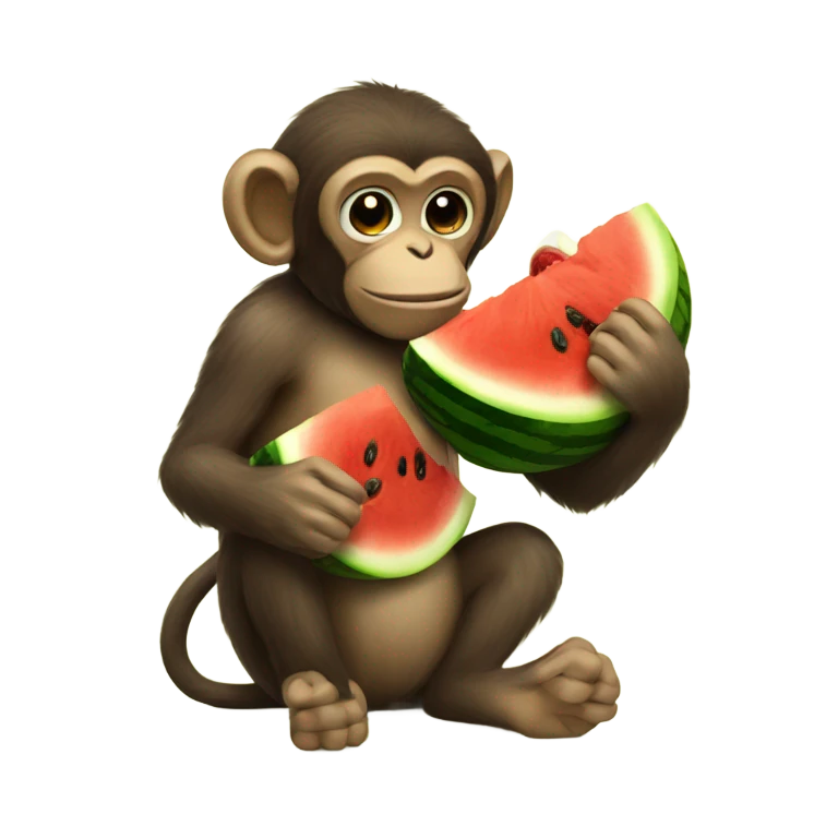 Monkey eating watermelon  emoji