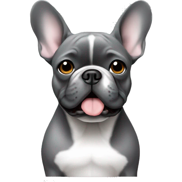 French bulldog grey emoji