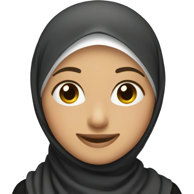 woman with a hijab who smile emoji