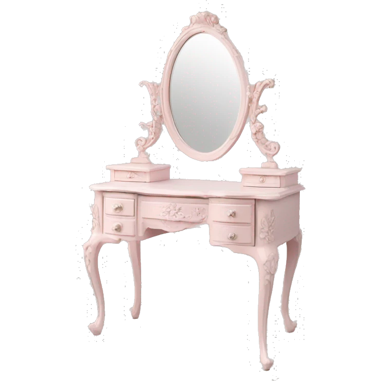vintage rococo light pink dainty floral vanity emoji