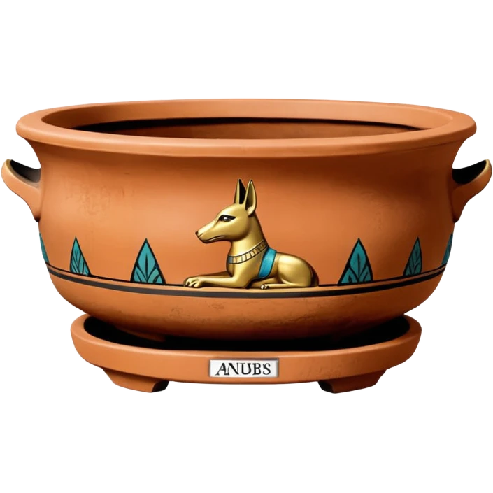 Shallow-height Anubis branded bonsai pot  emoji