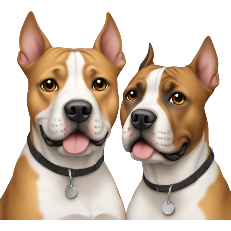 Two Amstaff friends emoji