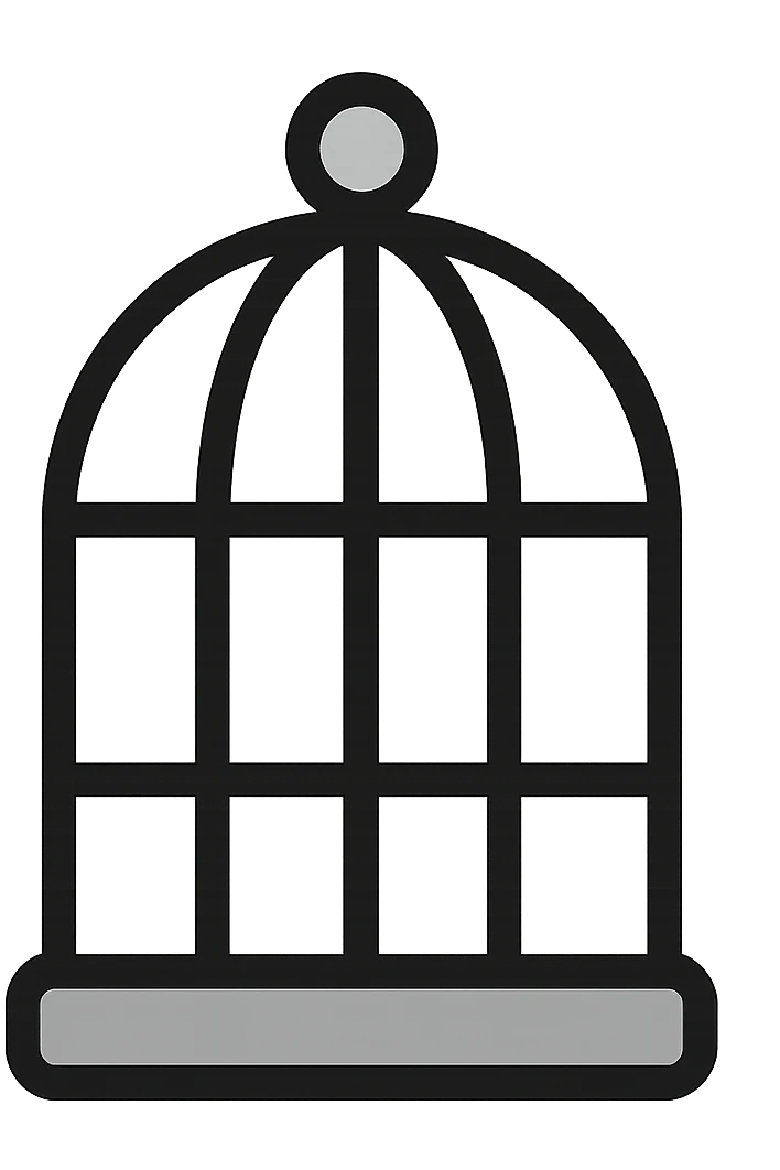 DCA vista come una gabbia stile emoji iphone. emoji