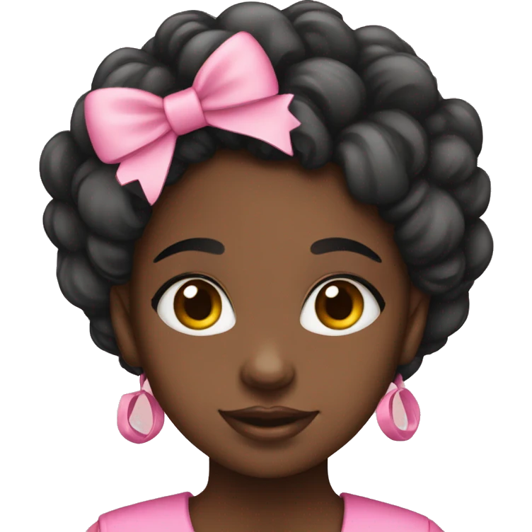A black girl wearing pink bows  emoji