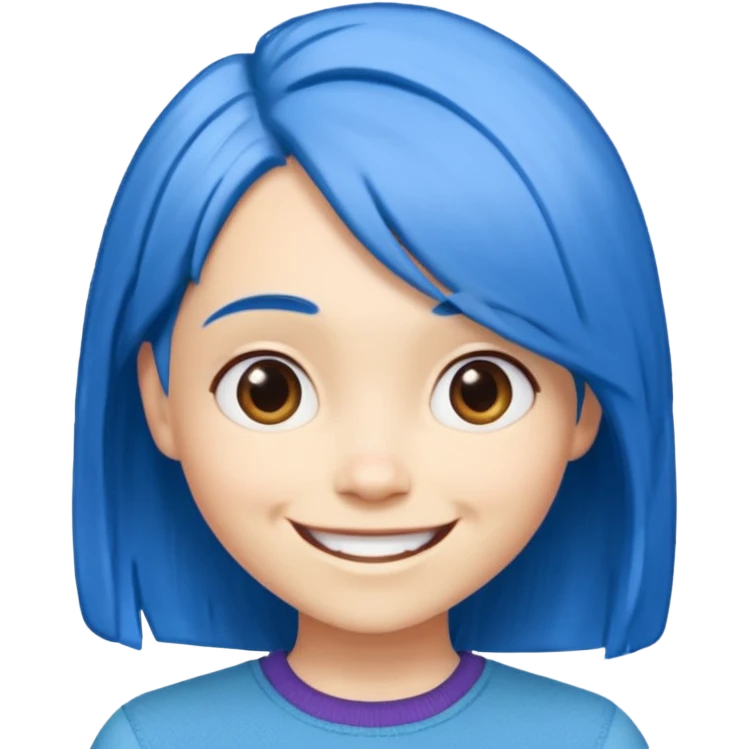 Joy (blue hair) from The Inside Out movie emoji