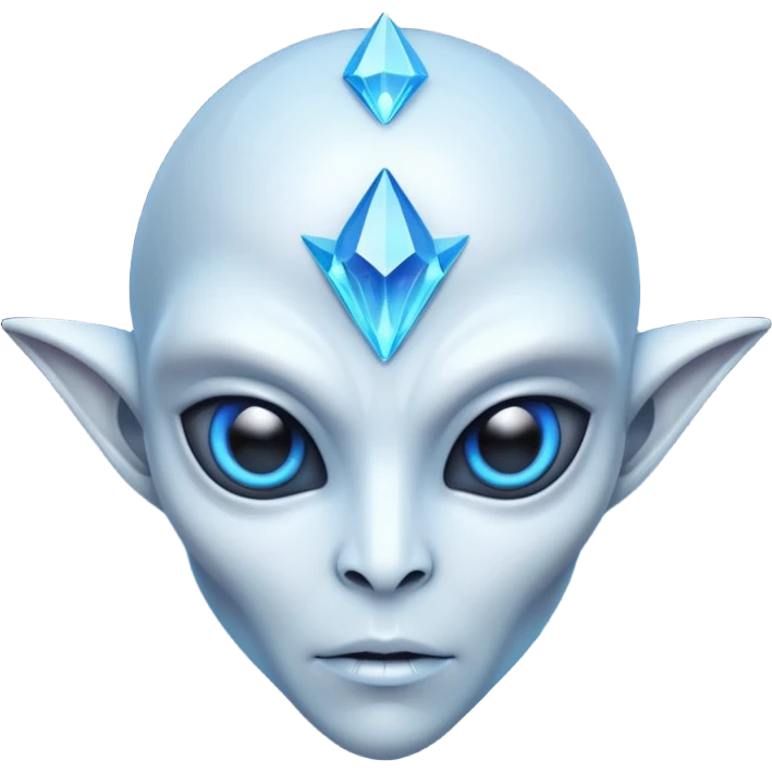 crystal alien portrait, head and shoulders only, transparent crystal skin, glowing core inside chest, sharp geometric features, 3D cartoon, mobile game icon style, clean background, no text, no watermark
 emoji
