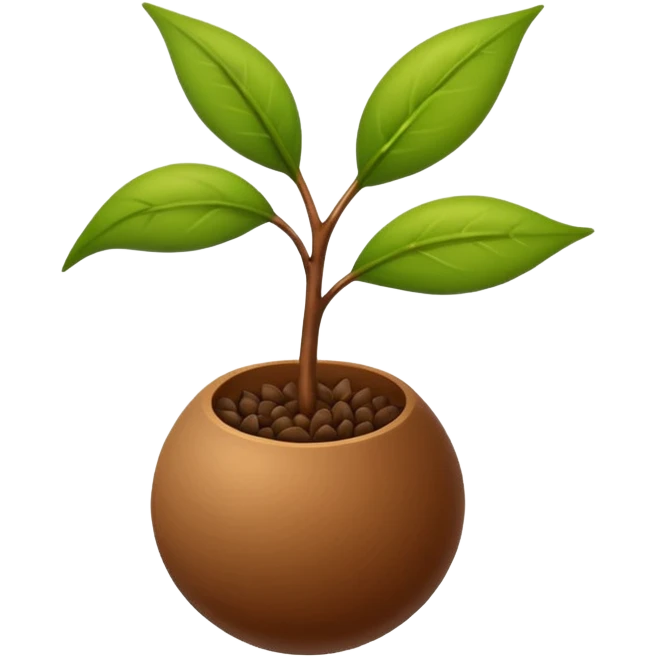 ein kleiner samenkorn, aus dem ein grüner zweig wächst emoji