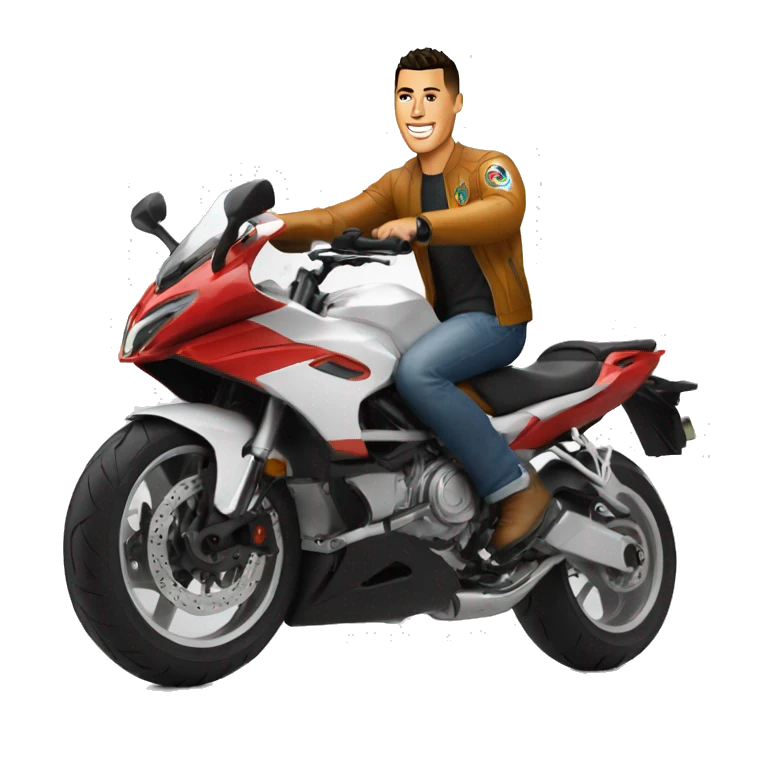 Ronaldo sur une moto emoji