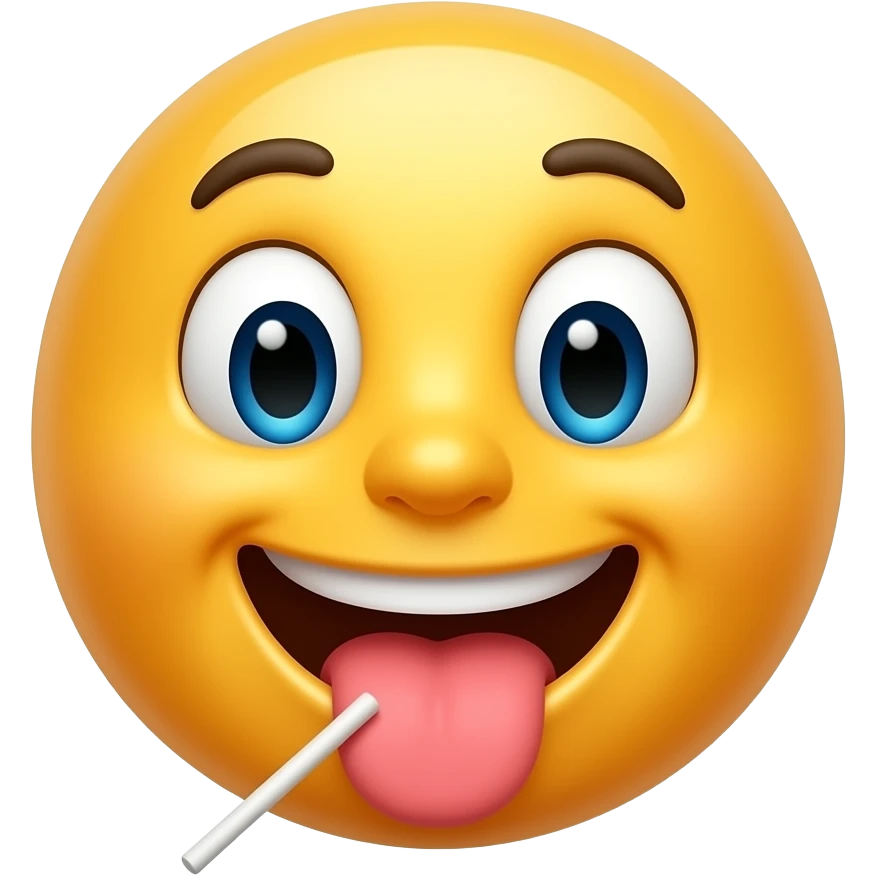 A emoji thats funny and licking a lolipop emoji