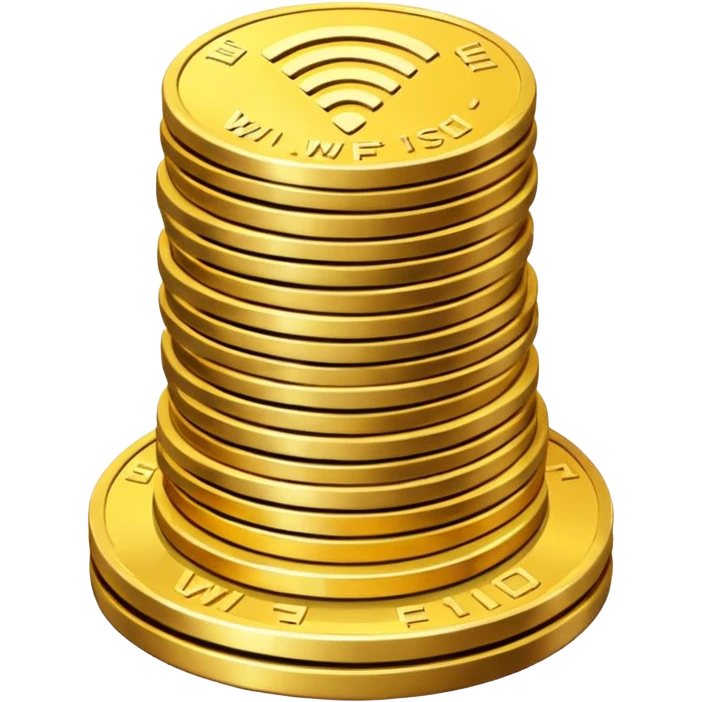 wifi money coin stack emoji