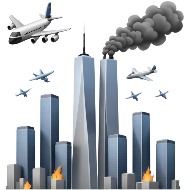 9/11 towers and Airplanes emoji