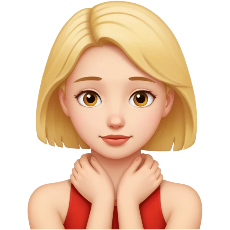 Girl hugging her neck  emoji