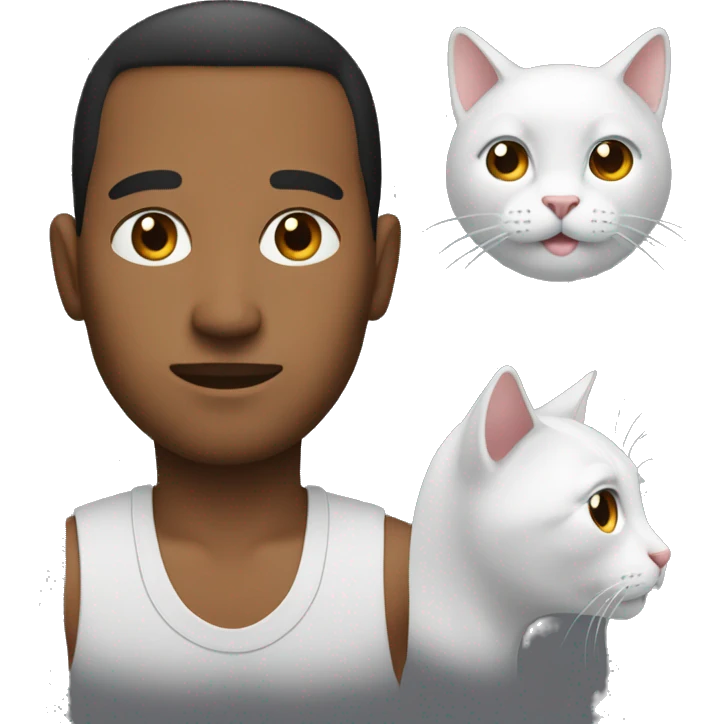 Man head on full cat body side profile  emoji