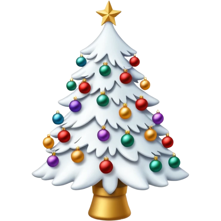   white popular christmas tree emoji
