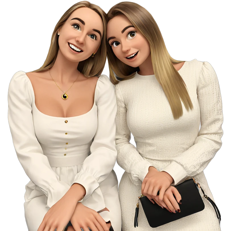 girls in stylish dresses emoji