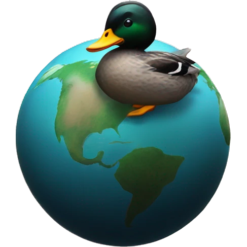 Duck into the planet emoji