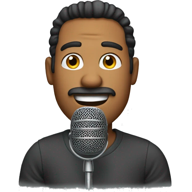 create me an emoji that shows a man in a voice over studio talking to a microphone emoji