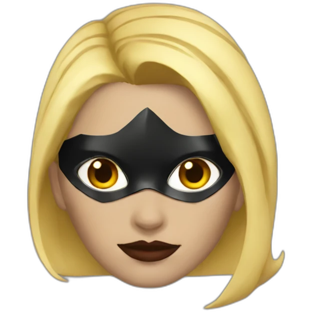 batwoman short blonde hair with mask emoji