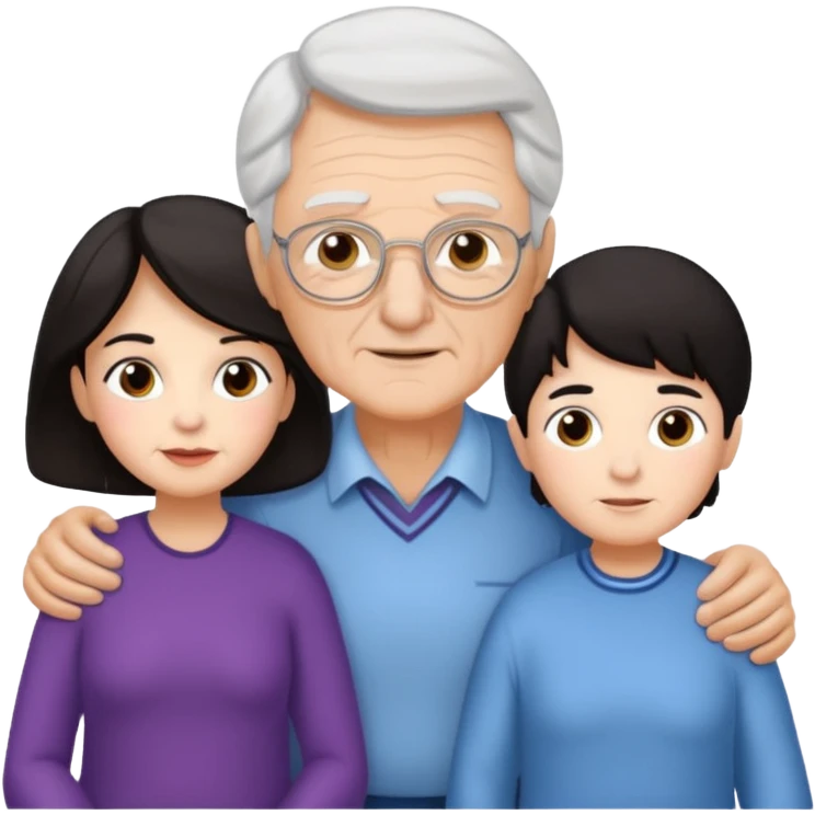 All white grandma and grandpa. The kids should have dark hair emoji