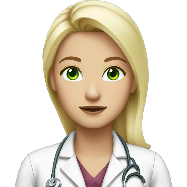 Blonde, green eyes, doctor  emoji