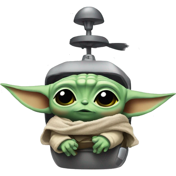 baby yoda in a helicopter emoji
