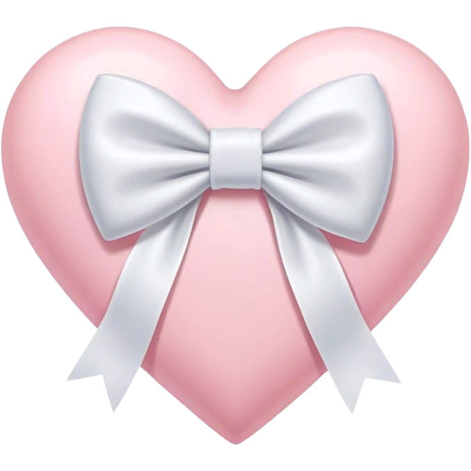 Pastel pink heart with white bow emoji