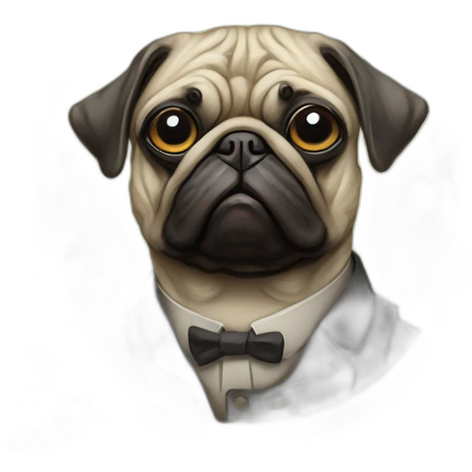 A cyberpunk pug in Art Nouveau style during 1910 emoji