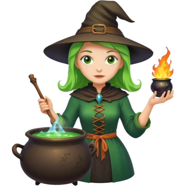 green witch cooking potion emoji