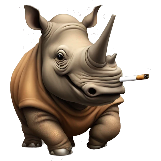 rusty rhinocerousa smoking rhino emoji