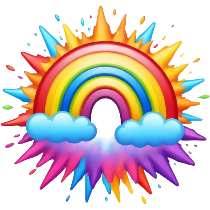 Explosion of rainbow  emoji