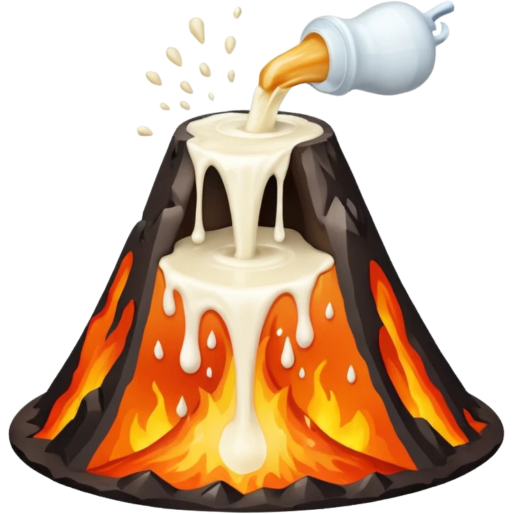 Volcano shooting out milk emoji