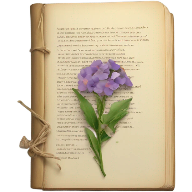 book with some pressed flowers on the pages realistic flowers pressing emoji