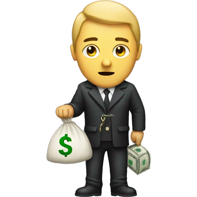 Criminal holding money bag emoji