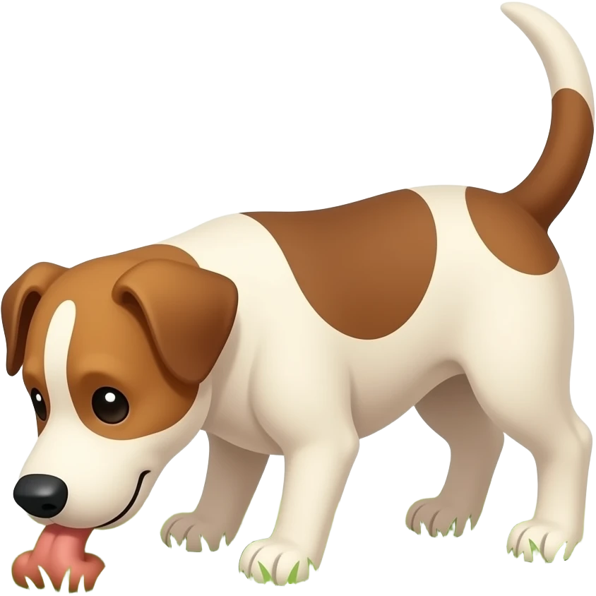 dog pee-ing on grass emoji