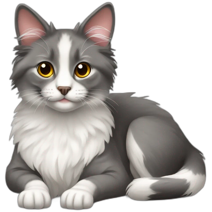 Berger australien avec chat blanc emoji
