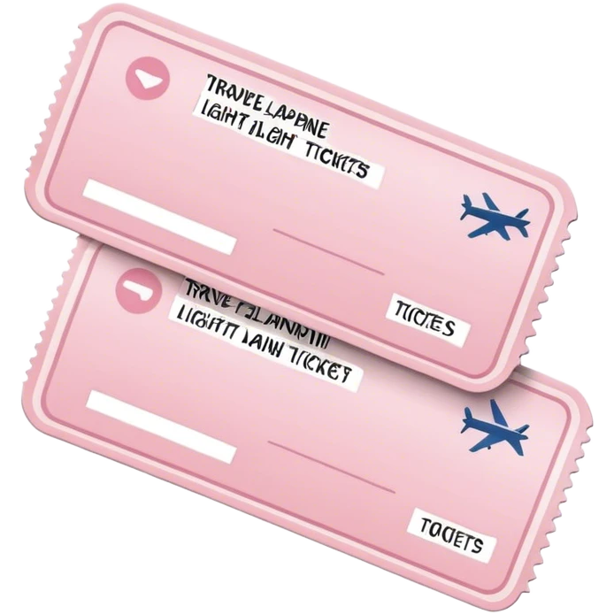 light pink airplane tickets emoji