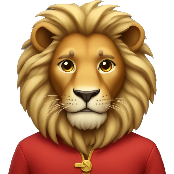 Lion wearing red clothes emoji